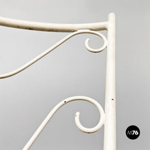 Load image into Gallery viewer, White iron garden chairs with magenta red pillow, 1960s