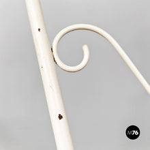 Load image into Gallery viewer, White iron garden chairs with magenta red pillow, 1960s