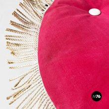 Load image into Gallery viewer, White iron garden chairs with magenta red pillow, 1960s