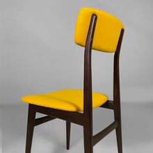 Load image into Gallery viewer, Wooden and yellow fabric chairs, 1960s