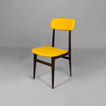 Load image into Gallery viewer, Wooden and yellow fabric chairs, 1960s