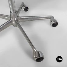 将图片加载到图库查看器,Dark grey leather office chairs EA108 by Charles and Ray Eames for ICF, 1970s