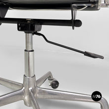 将图片加载到图库查看器,Dark grey leather office chairs EA108 by Charles and Ray Eames for ICF, 1970s