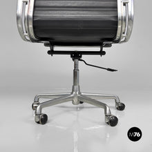 将图片加载到图库查看器,Dark grey leather office chairs EA108 by Charles and Ray Eames for ICF, 1970s