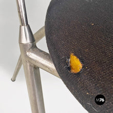 画像をギャラリービューアに読み込む, Steel, wood and black fabric chairs by De Pas, D'Urbino and Lomazzi of Studio DDL for Zero Disegno, 1990s