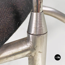 画像をギャラリービューアに読み込む, Steel, wood and black fabric chairs by De Pas, D'Urbino and Lomazzi of Studio DDL for Zero Disegno, 1990s