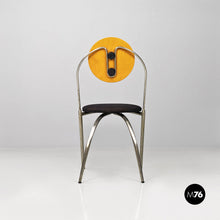 画像をギャラリービューアに読み込む, Steel, wood and black fabric chairs by De Pas, D'Urbino and Lomazzi of Studio DDL for Zero Disegno, 1990s