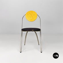 画像をギャラリービューアに読み込む, Steel, wood and black fabric chairs by De Pas, D'Urbino and Lomazzi of Studio DDL for Zero Disegno, 1990s