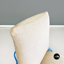 画像をギャラリービューアに読み込む, Light blue metal and beige fabric Sof Sof chairs by Enzo Mari for Driade, 1980s