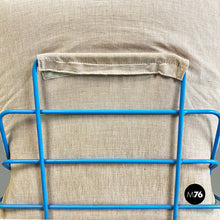 画像をギャラリービューアに読み込む, Light blue metal and beige fabric Sof Sof chairs by Enzo Mari for Driade, 1980s