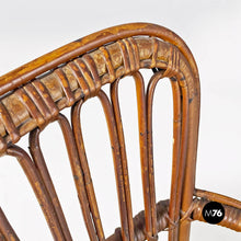 画像をギャラリービューアに読み込む, Rattan armchairs with armrests, 1960s