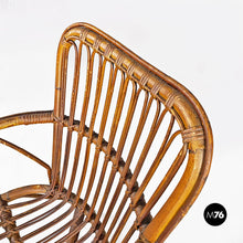 画像をギャラリービューアに読み込む, Rattan armchairs with armrests, 1960s
