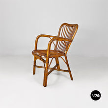 画像をギャラリービューアに読み込む, Rattan armchairs with armrests, 1960s