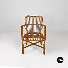 画像をギャラリービューアに読み込む, Rattan armchairs with armrests, 1960s