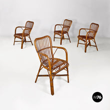 画像をギャラリービューアに読み込む, Rattan armchairs with armrests, 1960s