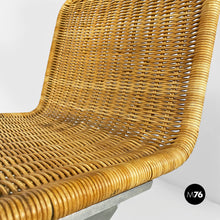 Load image into Gallery viewer, Rattan and chromed steel chairs, 1970s