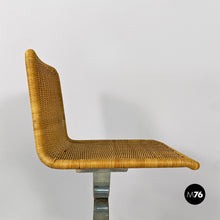 Load image into Gallery viewer, Rattan and chromed steel chairs, 1970s