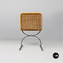 Load image into Gallery viewer, Rattan and chromed steel chairs, 1970s
