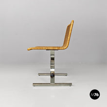 Load image into Gallery viewer, Rattan and chromed steel chairs, 1970s