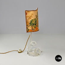 画像をギャラリービューアに読み込む, Table lamps by Seguso in Murano glass and floral fabric, 1930s