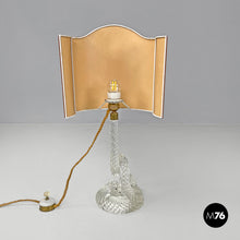 画像をギャラリービューアに読み込む, Table lamps by Seguso in Murano glass and floral fabric, 1930s