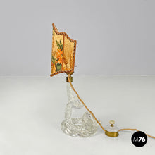 画像をギャラリービューアに読み込む, Table lamps by Seguso in Murano glass and floral fabric, 1930s
