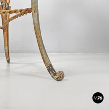 画像をギャラリービューアに読み込む, White wrought iron vase holder with floral decorations, 1900s