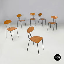 将图片加载到图库查看器,Chair in brown formica and black metal, 1960s