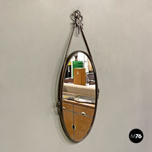 Charger l'image dans la galerie, Brass wall mirror with ribbon, 1950s
