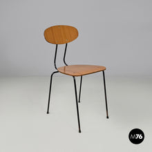 将图片加载到图库查看器,Chair in brown formica and black metal, 1960s