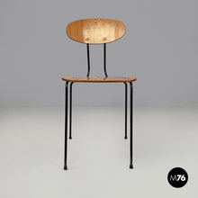 将图片加载到图库查看器,Chair in brown formica and black metal, 1960s