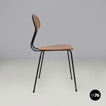 将图片加载到图库查看器,Chair in brown formica and black metal, 1960s