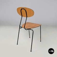 将图片加载到图库查看器,Chair in brown formica and black metal, 1960s