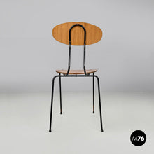 将图片加载到图库查看器,Chair in brown formica and black metal, 1960s