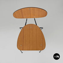 将图片加载到图库查看器,Chair in brown formica and black metal, 1960s