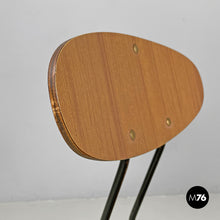 将图片加载到图库查看器,Chair in brown formica and black metal, 1960s