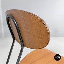 将图片加载到图库查看器,Chair in brown formica and black metal, 1960s