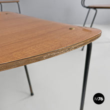 将图片加载到图库查看器,Chair in brown formica and black metal, 1960s