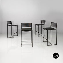 Carica l'immagine nel visualizzatore di Gallery, Black metal and plastic Spaghetti stool by Giandomenico Belotti for Alias, 1979