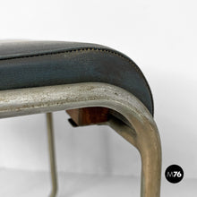 Charger l'image dans la galerie, Stool in metal and faux leather, 1930s