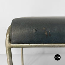Charger l'image dans la galerie, Stool in metal and faux leather, 1930s