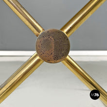 Load image into Gallery viewer, Stools in golden metal and white fabric, 1980s