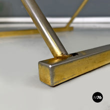 Load image into Gallery viewer, Stools in golden metal and white fabric, 1980s