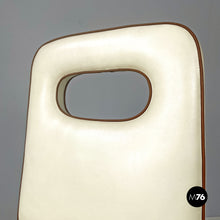 画像をギャラリービューアに読み込む, White leather and wood chair by Giovanni Gariboldi, 1940s