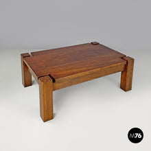 Load image into Gallery viewer, Wooden coffee table with squared legs, 1970s