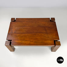 Load image into Gallery viewer, Wooden coffee table with squared legs, 1970s