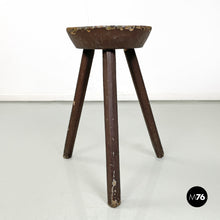 Charger l'image dans la galerie, Brown painted wooden stool, 1920s
