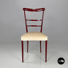 Charger l'image dans la galerie, Red lacquered chairs with fabric, 1970s