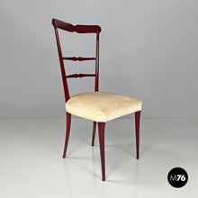 Charger l'image dans la galerie, Red lacquered chairs with fabric, 1970s