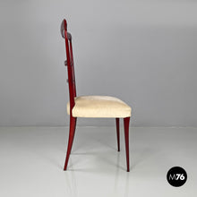 Charger l'image dans la galerie, Red lacquered chairs with fabric, 1970s